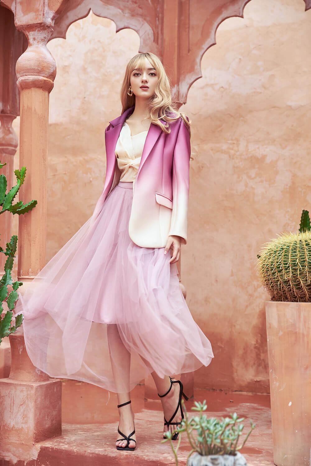 Izzy Pink Layered Skirt MEAN BLVD