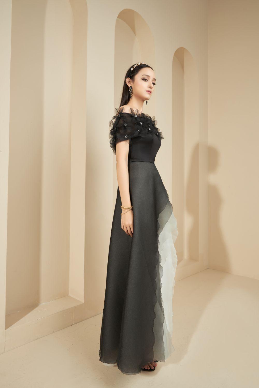 layered off the shoulder dress Off Shoulder Wedding Dress with Ruffled Tiered Skirt Layered Tulle Ruffle Dress with Pearl Trim and Crisscross Back Plus Size Size 24W