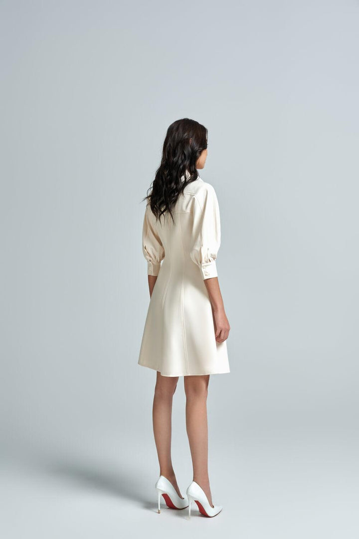 Jemma A-line Middle Sleeved Twill Mini Dress - MEAN BLVD