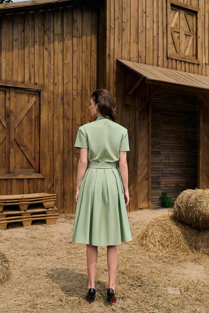 Josie Shirt Pleated Cotton Polyester Knee-length Dress MEAN BLVD