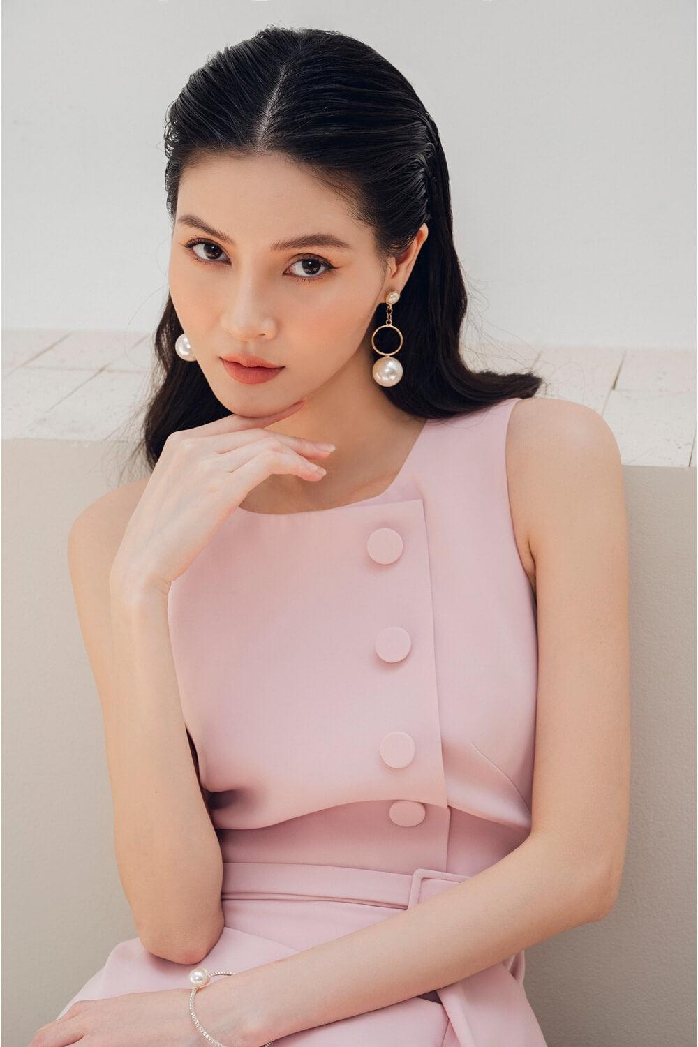 Juhi Straight Sleeveless Diamond Spandex Midi Dress MEAN BLVD