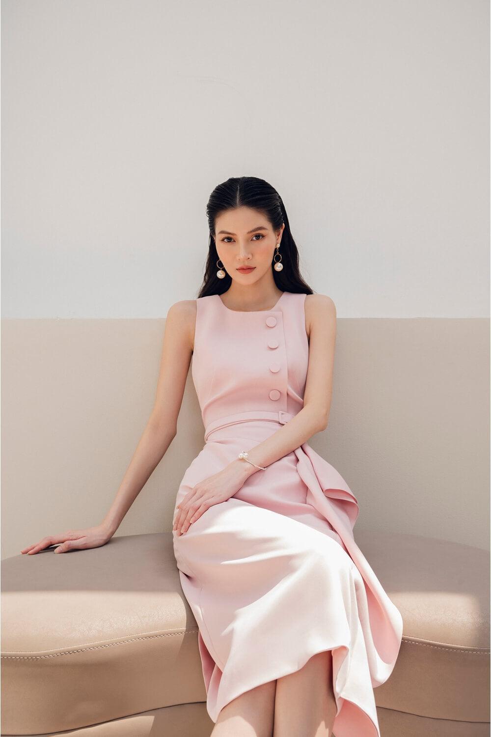 Juhi Straight Sleeveless Diamond Spandex Midi Dress MEAN BLVD