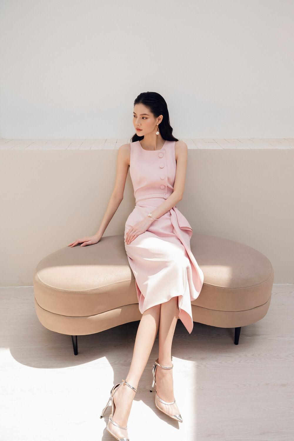 Juhi Straight Sleeveless Diamond Spandex Midi Dress MEAN BLVD