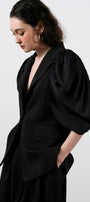 Julia Straight Puffy Sleeved Silk Blazer MEAN BLVD