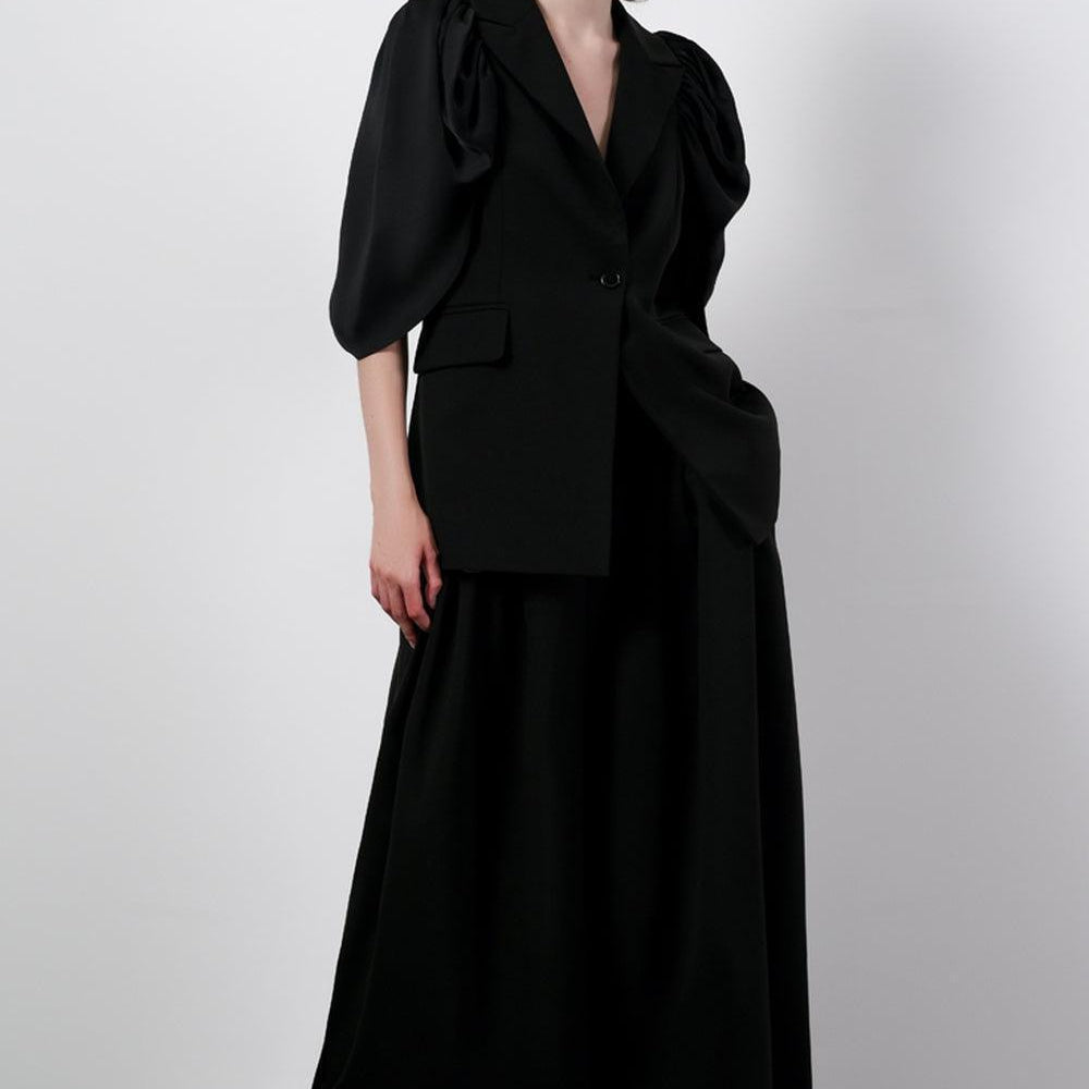 Julia Straight Puffy Sleeved Silk Blazer MEAN BLVD