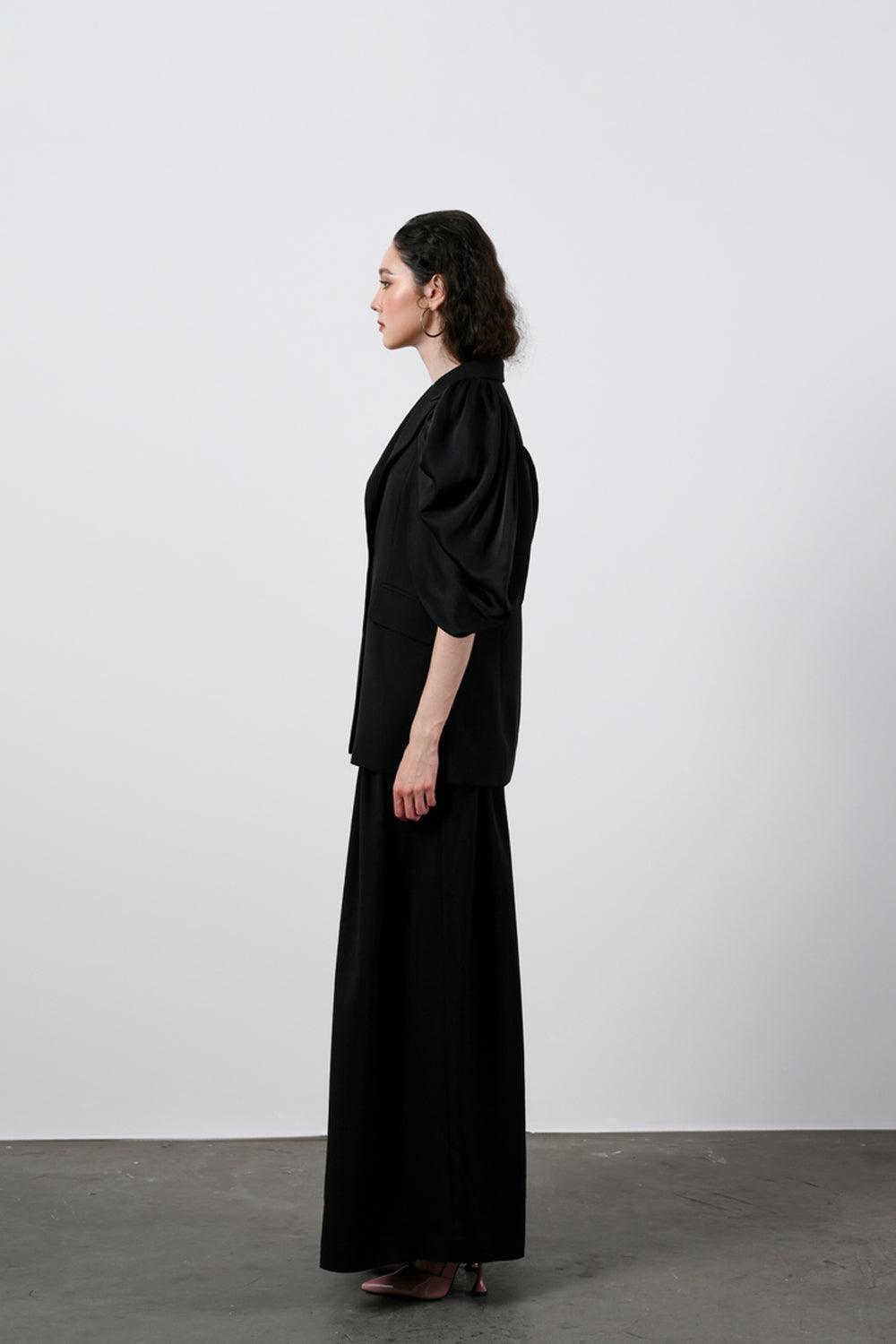 Julia Straight Puffy Sleeved Silk Blazer MEAN BLVD