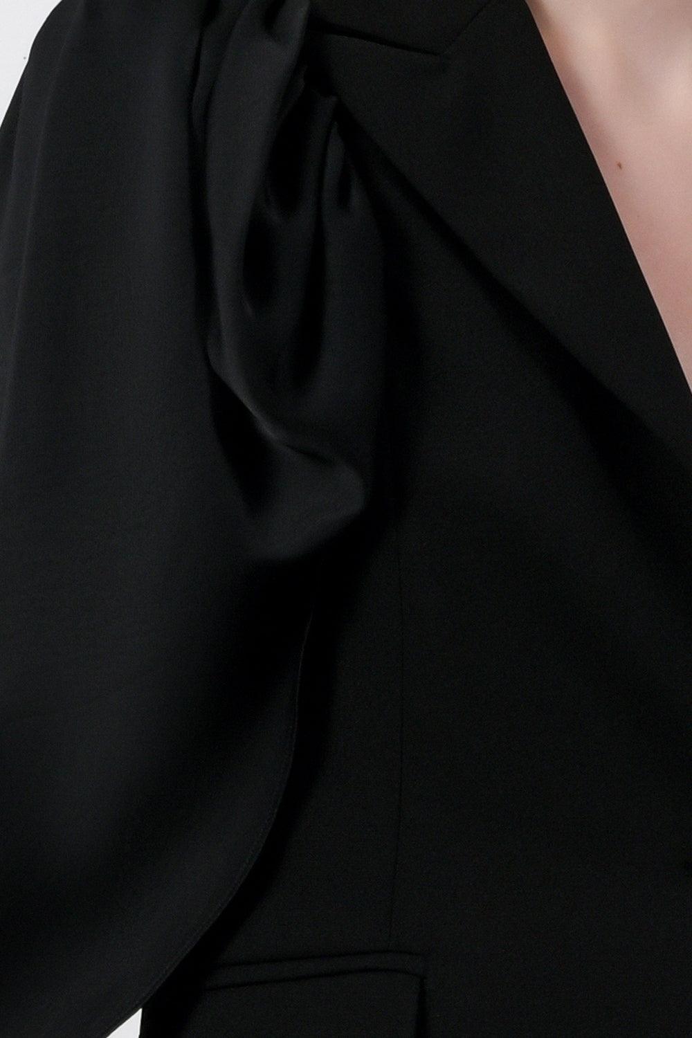 Julia Straight Puffy Sleeved Silk Blazer MEAN BLVD