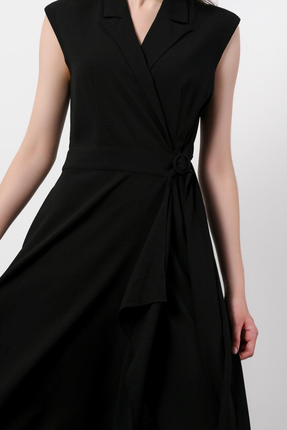 Juliana Crossover Asymmetric Polyester Midi Dress MEAN BLVD