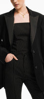 Kathy Sack Peak Lapel Cotton Blend Blazer MEAN BLVD
