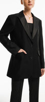 Kathy Sack Peak Lapel Cotton Blend Blazer MEAN BLVD