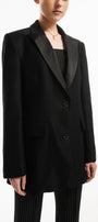 Kathy Sack Peak Lapel Cotton Blend Blazer MEAN BLVD