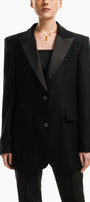 Kathy Sack Peak Lapel Cotton Blend Blazer MEAN BLVD