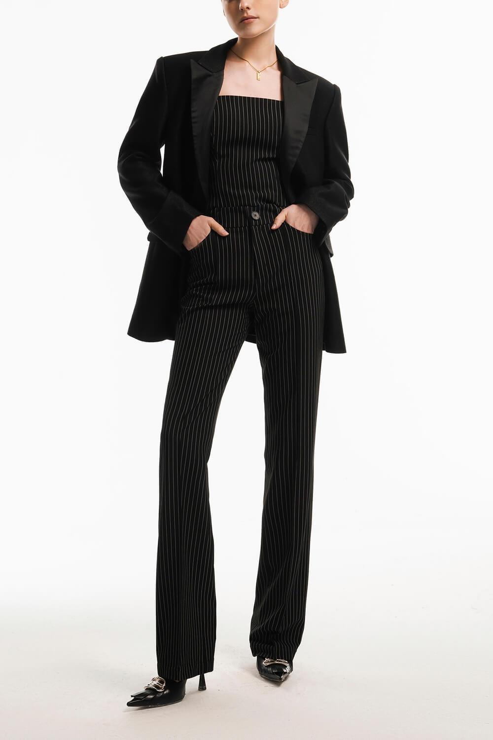 Kathy Sack Peak Lapel Cotton Blend Blazer MEAN BLVD