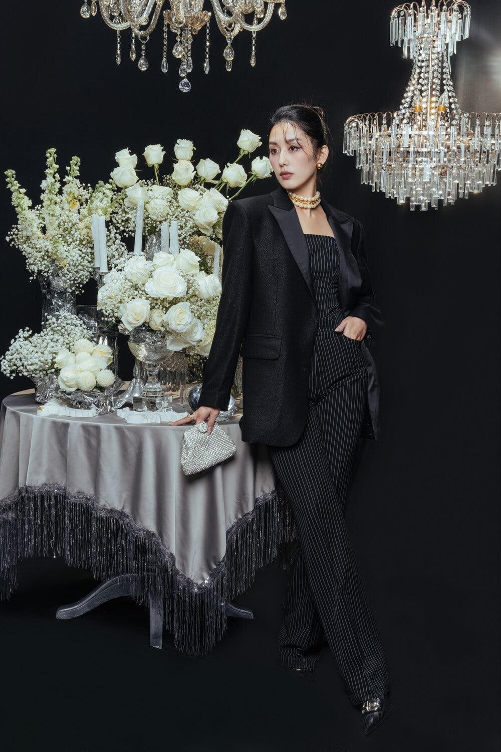 Kathy Sack Peak Lapel Cotton Blend Blazer MEAN BLVD