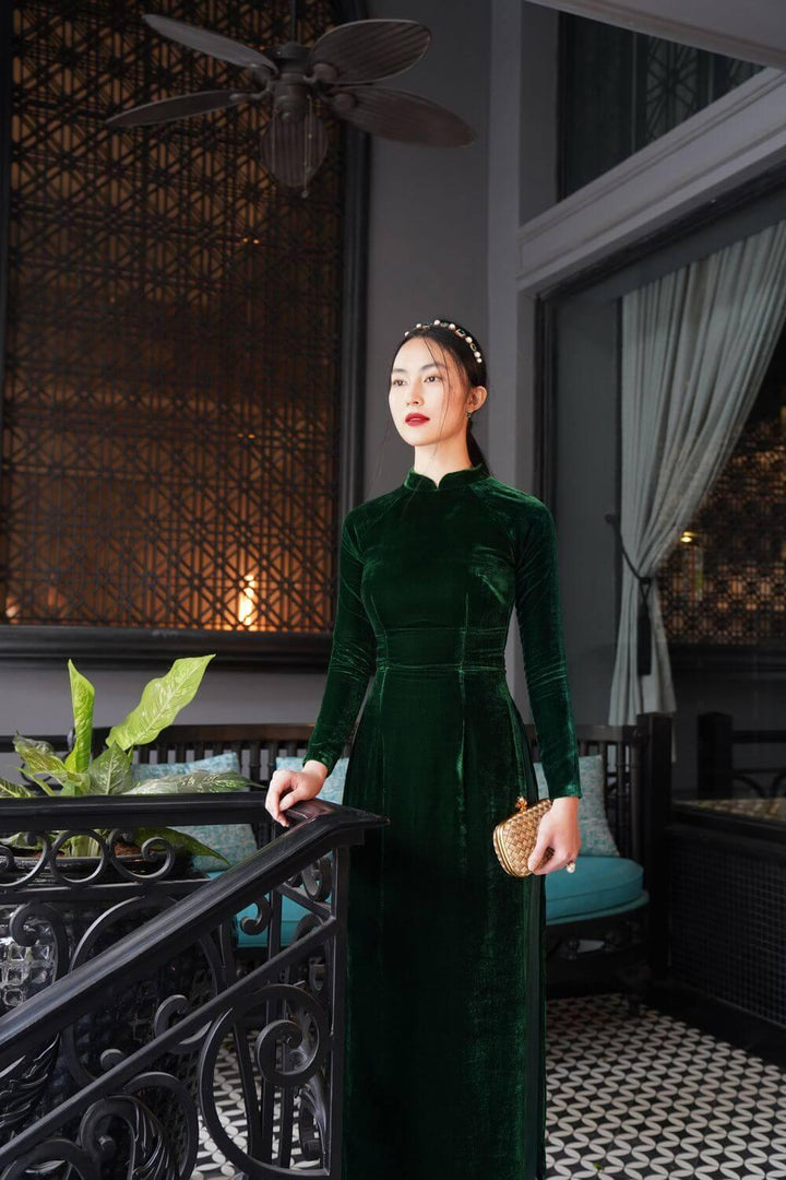 INSTOCK - Sabrina Cheongsam Dress In Emerald Green