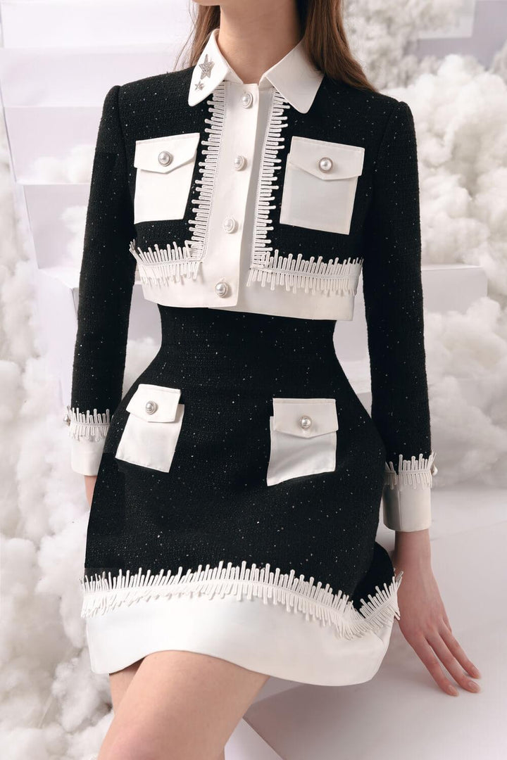 Lady A-line Long Sleeved Tweed Mini Set MEAN BLVD