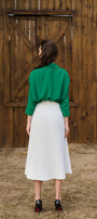 Laelia A-line Pleated Twill Midi Skirt MEAN BLVD