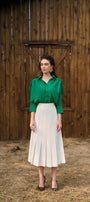 Laelia A-line Pleated Twill Midi Skirt MEAN BLVD