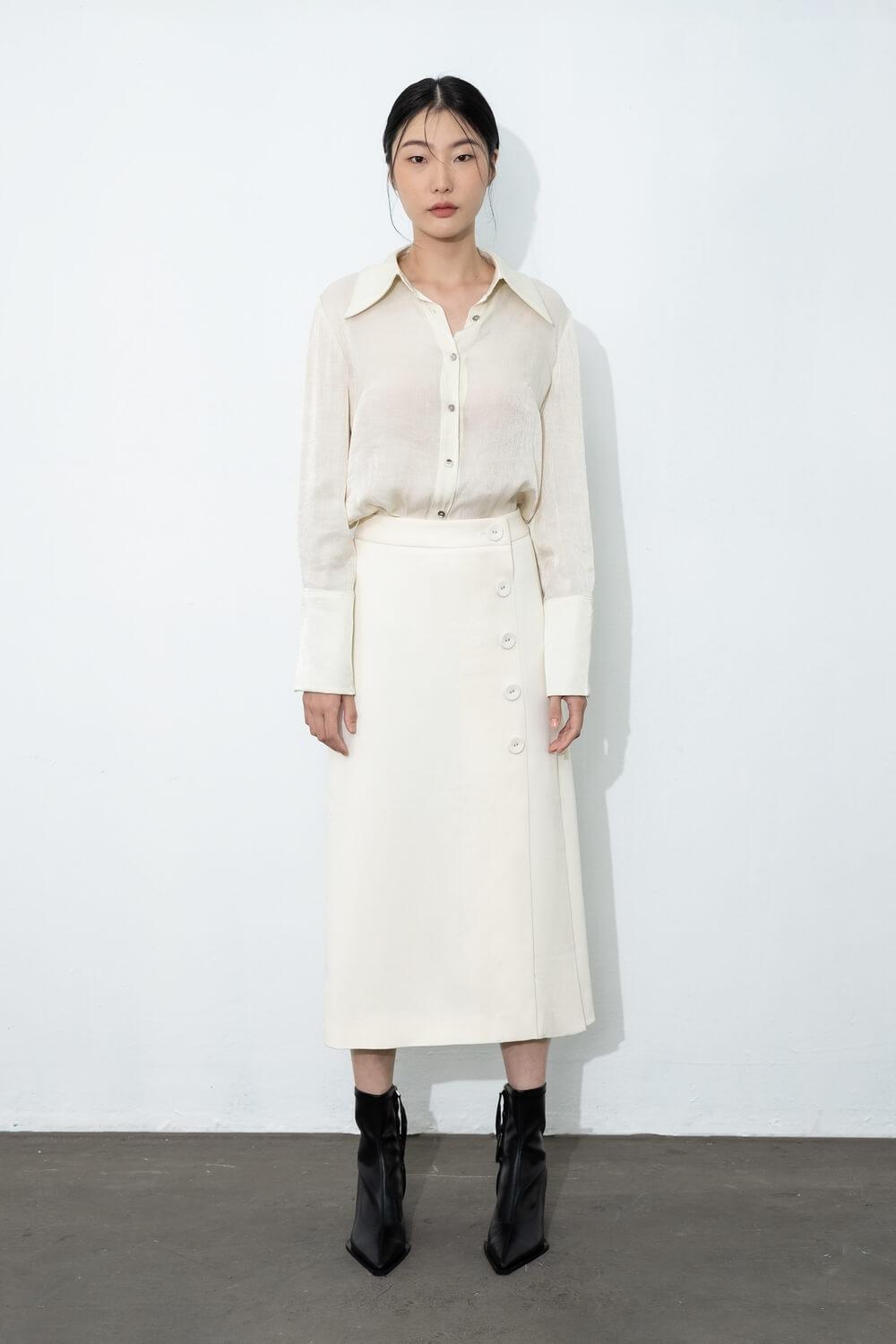 Larissa Button Line Skirt MEAN BLVD