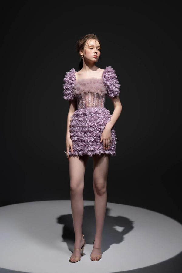 Leslie A-line U-Neck Organdy Mini Dress MEAN BLVD