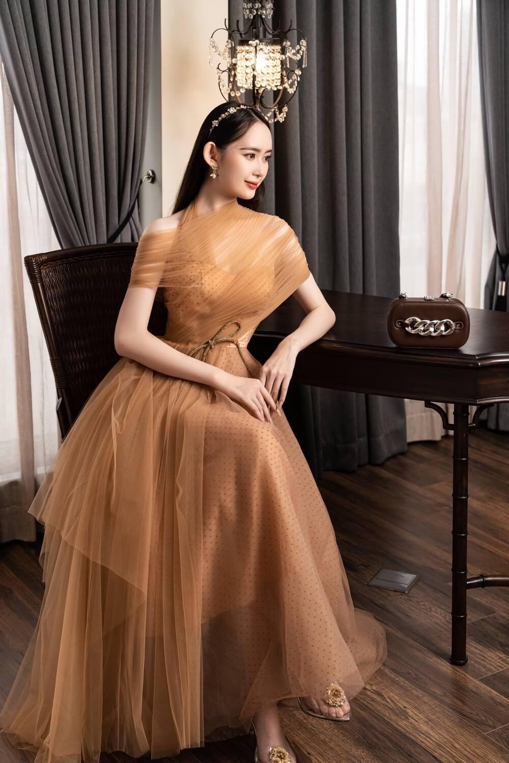 Women's Leslie Fit and Flare Crossover Mesh Taffeta Midi Dress XS/S/M/L/XL Brown/Black/Purple Pink/Pink/Red Mean Blvd M / Brown Women's Leslie Fit and Flare Crossover Mesh Taffeta Midi Dress XS/S/M/L/XL Brown/Black/Purple Pink/Pink/Red Mean Blvd M / Brown