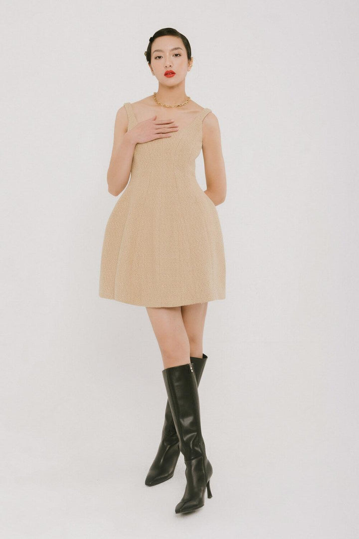 Logan A-line Strappy Tweed Mini Dress MEAN BLVD