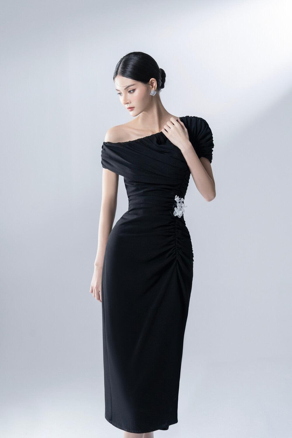 Endless Pleated Shoulder Dress MEAN BLVD