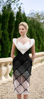 Lumia Pencil Open Shoulder Organza Midi Dress MEAN BLVD