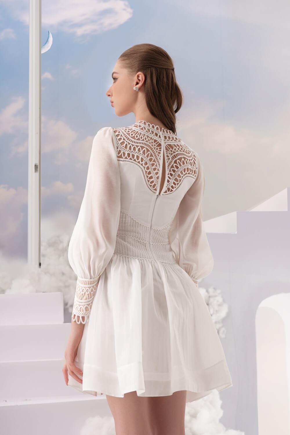 Luna A-line Long Sleeved Lace Mini Dress MEAN BLVD