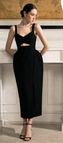 Luna Pegged Strappy Polyester Midi Dress MEAN BLVD
