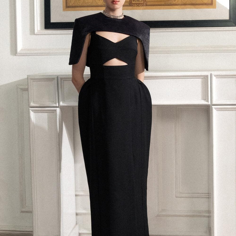 Luna Pegged Strappy Polyester Midi Dress MEAN BLVD