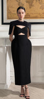 Luna Pegged Strappy Polyester Midi Dress MEAN BLVD