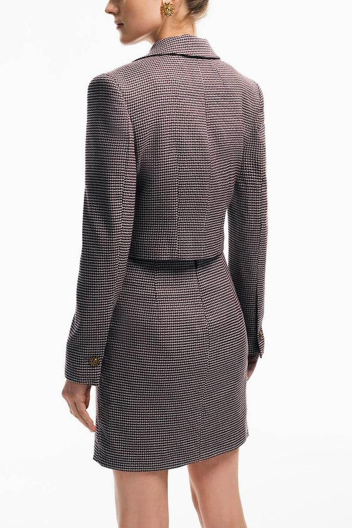 Mailen Wrap Button Tweed Mini Skirt MEAN BLVD