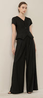 Makenzie Straight Wide Leg Linen Floor Length Pants - MEAN BLVD