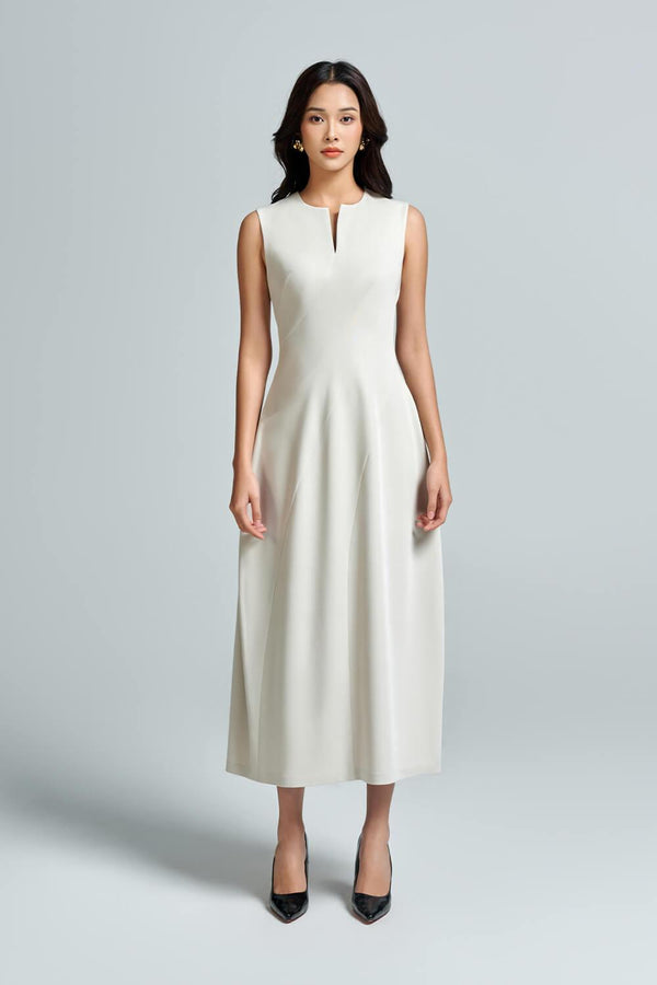 Malie A-line Sleeveless Twill Midi Dress - MEAN BLVD