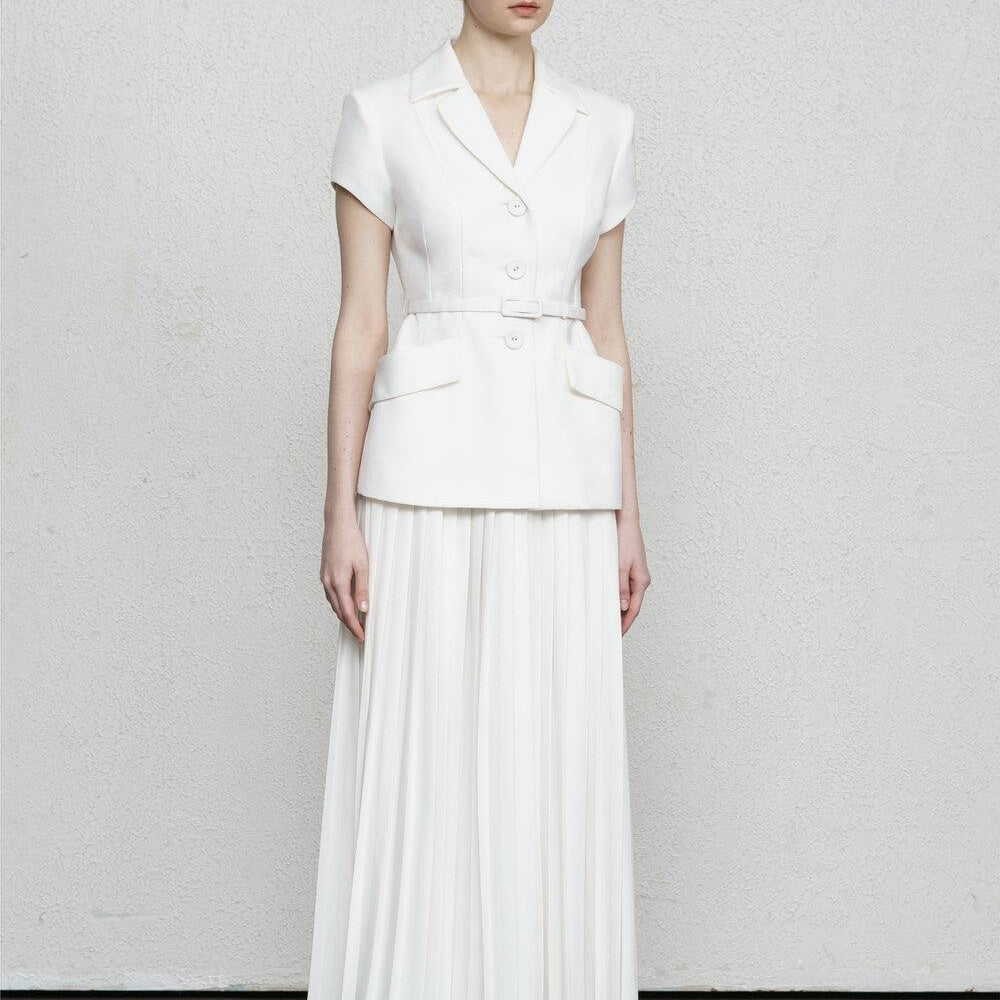 Mila Straight Pleated Modal Maxi Skirt MEAN BLVD