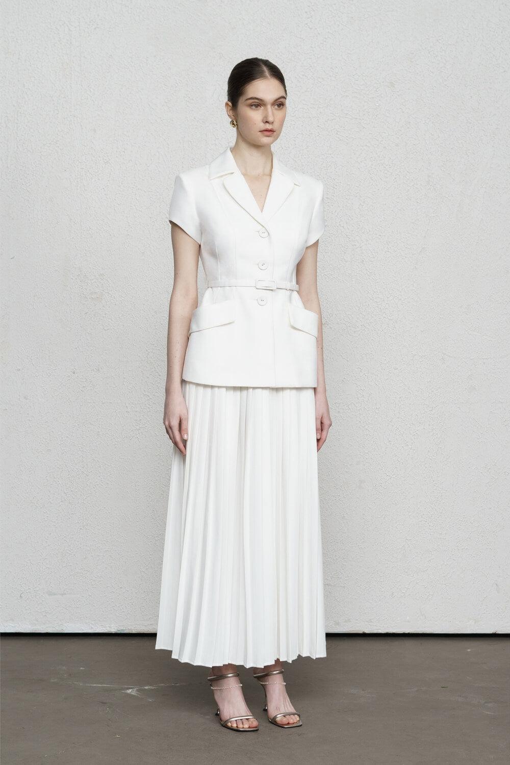 Mila Straight Pleated Modal Maxi Skirt MEAN BLVD