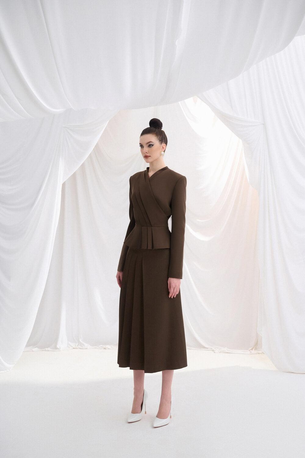 Mizuki Fit and Flare Long Sleeved Twill Top MEAN BLVD