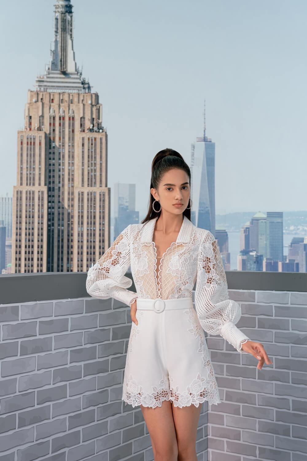 Monet Folded Collar Top MEAN BLVD