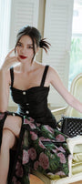 Ochna Apron Strappy Chiffon Midi Dress MEAN BLVD