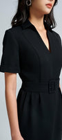 Oriole Sheath Short Sleeved Crepe Midi Dress - MEAN BLVD
