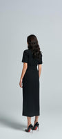 Oriole Sheath Short Sleeved Crepe Midi Dress - MEAN BLVD