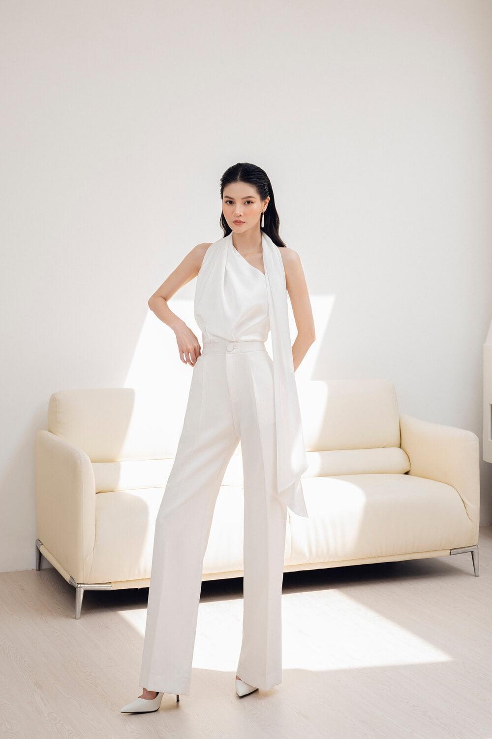 Overly Straight Wide Leg Cotton Ankle Length Pants MEAN BLVD