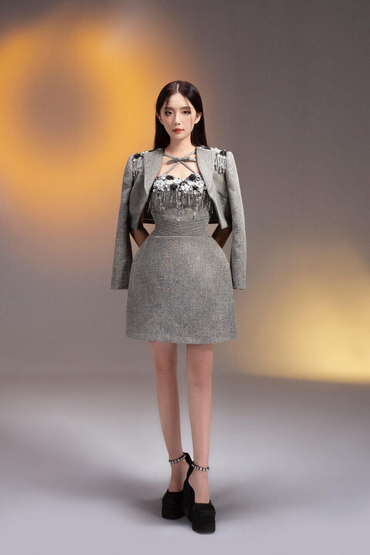 Pandora A-line Chest Cup Texture Mini Dress MEAN BLVD