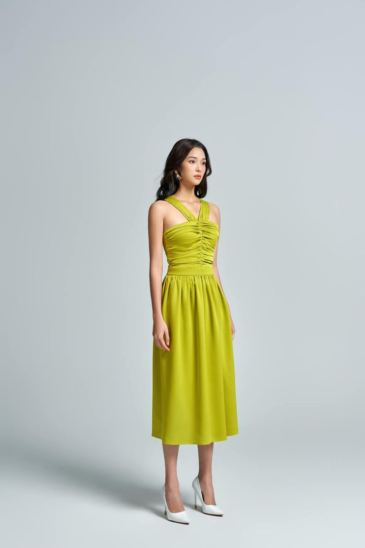 Pelisa A-line Strappy Silk Midi Dress - MEAN BLVD