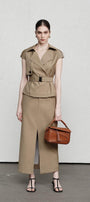 Penelope Straight Storm Flap Khaki Coat MEAN BLVD