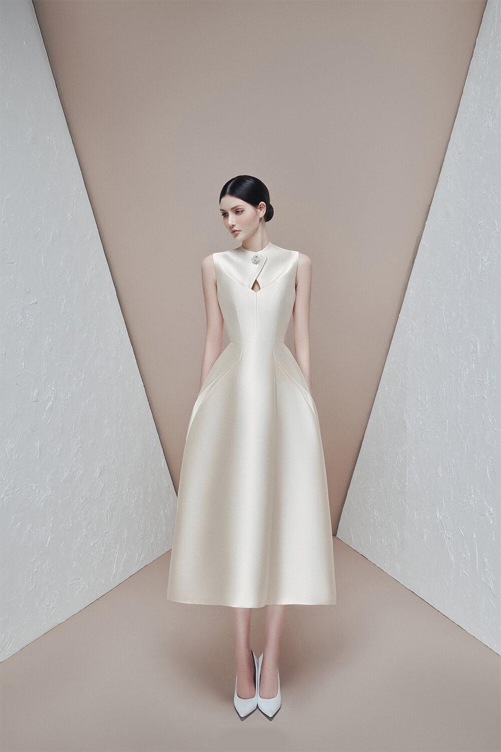 Perlita A-line Sleeveless Bamboo Midi Dress MEAN BLVD