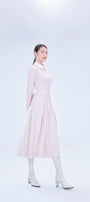 Piper A-line Box Pleated Cotton Midi Dress MEAN BLVD