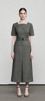 Priscilla A-line Short Sleeved Cotton Midi Dress MEAN BLVD
