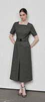 Priscilla A-line Short Sleeved Cotton Midi Dress MEAN BLVD